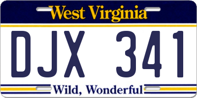 WV license plate DJX341