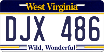 WV license plate DJX486