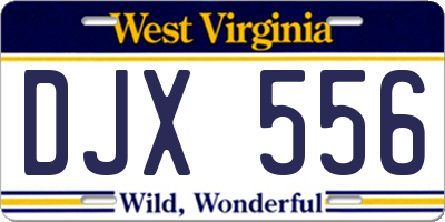 WV license plate DJX556