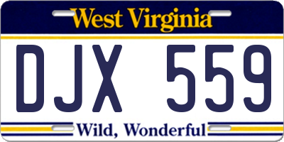 WV license plate DJX559