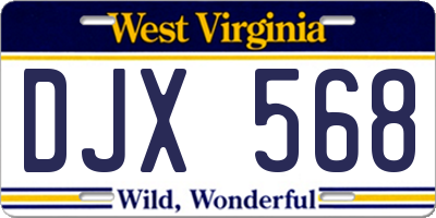 WV license plate DJX568