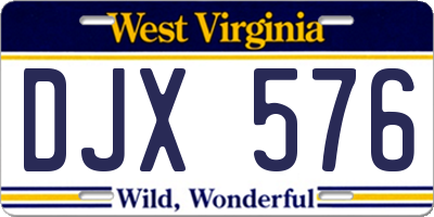 WV license plate DJX576