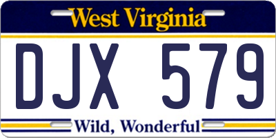 WV license plate DJX579