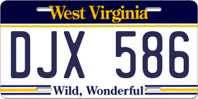 WV license plate DJX586