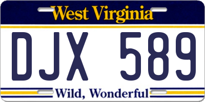 WV license plate DJX589