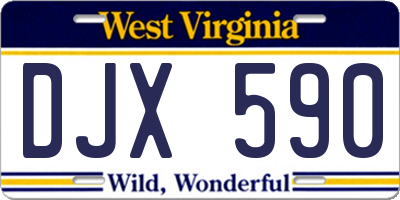 WV license plate DJX590