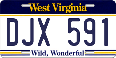 WV license plate DJX591