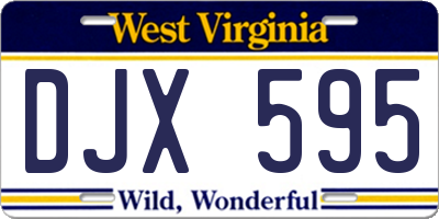 WV license plate DJX595