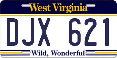 WV license plate DJX621