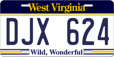 WV license plate DJX624