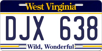 WV license plate DJX638