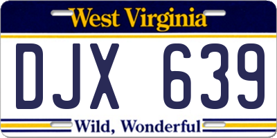 WV license plate DJX639