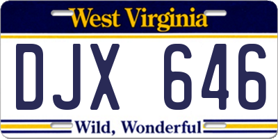 WV license plate DJX646