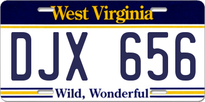 WV license plate DJX656