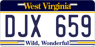 WV license plate DJX659