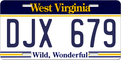 WV license plate DJX679