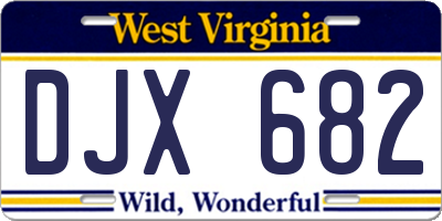 WV license plate DJX682