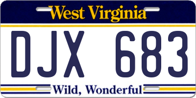 WV license plate DJX683