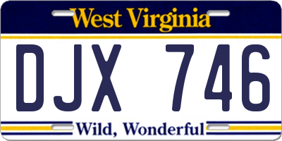 WV license plate DJX746