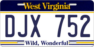 WV license plate DJX752