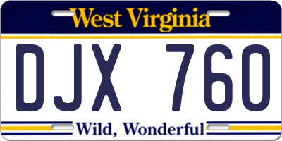 WV license plate DJX760