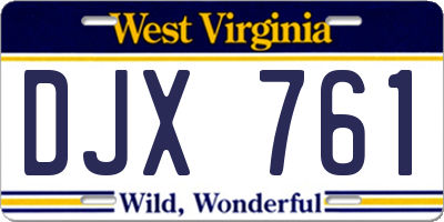 WV license plate DJX761