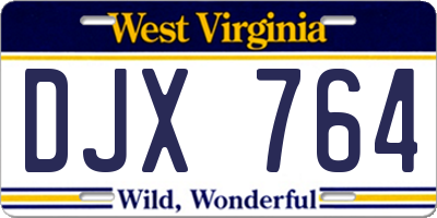 WV license plate DJX764