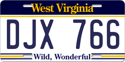 WV license plate DJX766