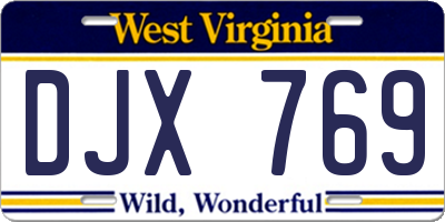 WV license plate DJX769