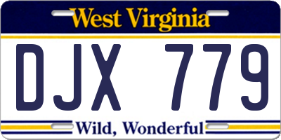 WV license plate DJX779