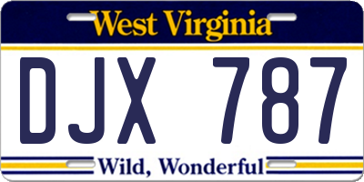 WV license plate DJX787