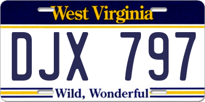 WV license plate DJX797