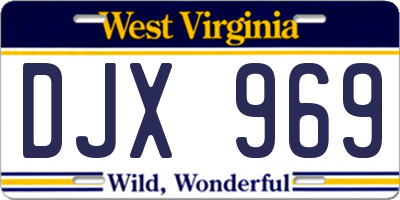 WV license plate DJX969