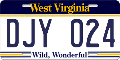 WV license plate DJY024