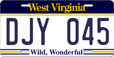 WV license plate DJY045