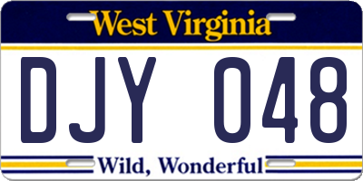 WV license plate DJY048