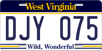 WV license plate DJY075