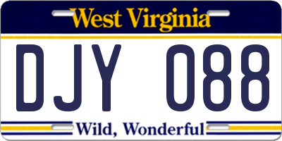 WV license plate DJY088