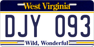 WV license plate DJY093