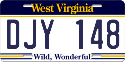 WV license plate DJY148