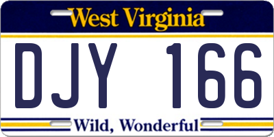 WV license plate DJY166