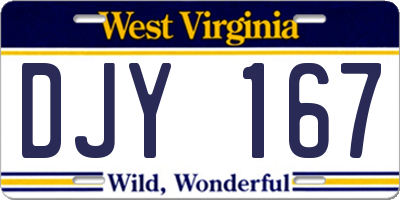 WV license plate DJY167