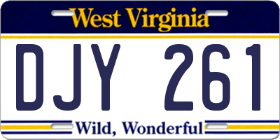 WV license plate DJY261