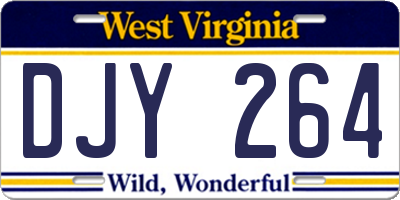 WV license plate DJY264