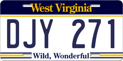 WV license plate DJY271