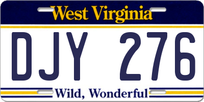 WV license plate DJY276