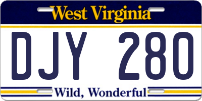 WV license plate DJY280