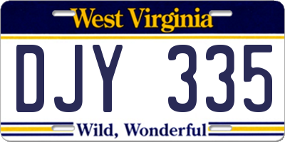WV license plate DJY335