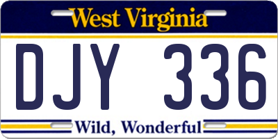 WV license plate DJY336