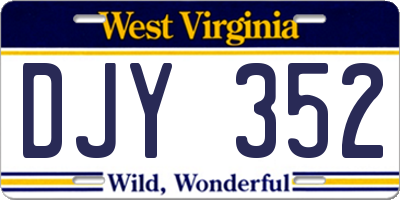 WV license plate DJY352